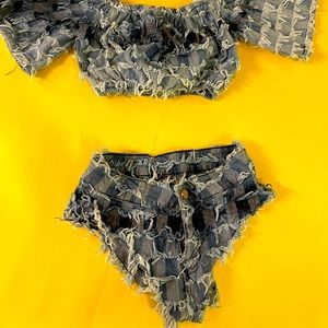 Denim 2 piece xsmall/small